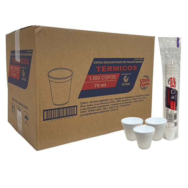 COPO ISOPOR TÉRMICO 70ML 1000UN
