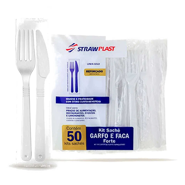 KIT GARFO E FACA PLÁSTICO REFORÇADO