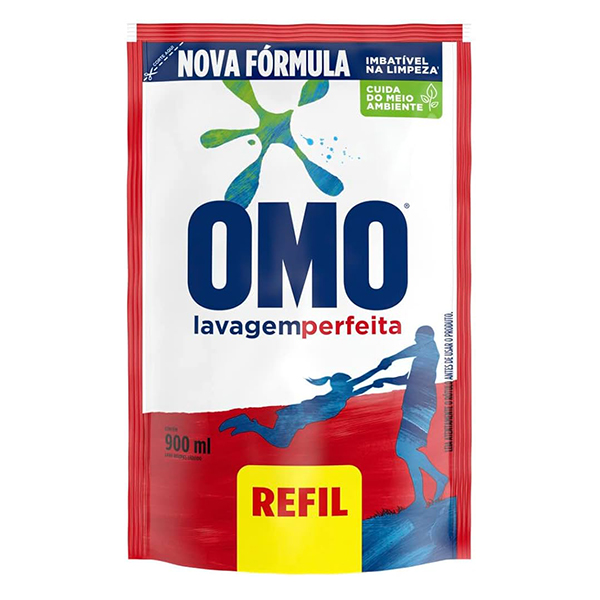 SABAO LIQUIDO 900ML OMO LAVAGEM PERFEITA REFIL